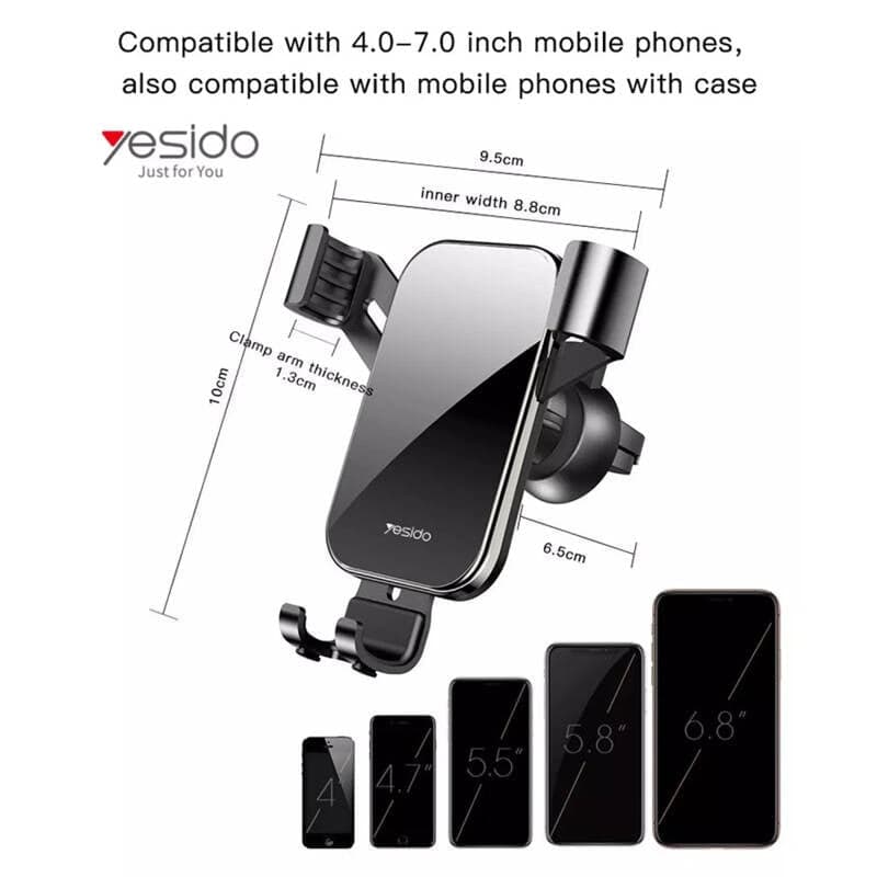هولدر دریچه کولری موبایل یسیدو Yesido C87 Car Holder — تصویر ۳