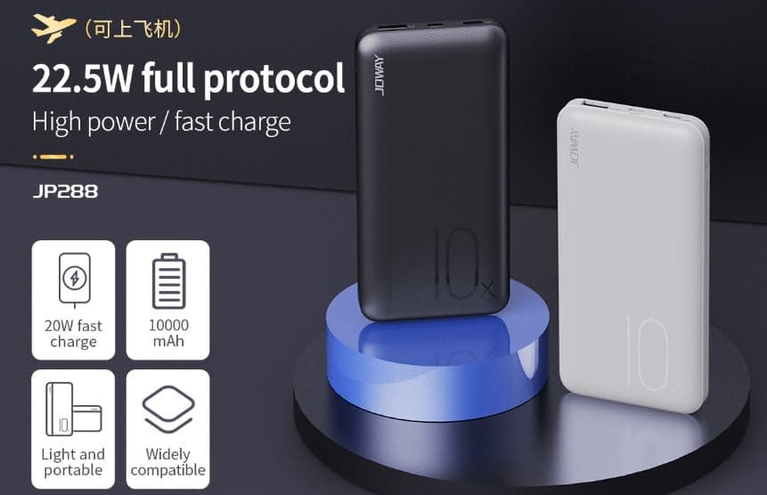 پاوربانک 10000 میلی آمپر جووی مدل JOWAY JP288 Quick 22.5W — تصویر ۴