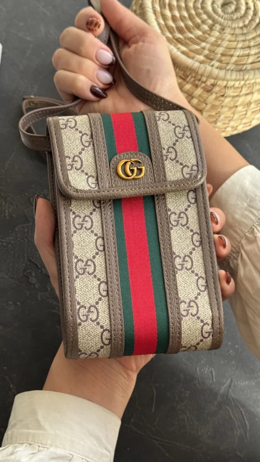 کیف فری سایز یک طرفه گوچی فونتی + بندچرمی — تصویر ۲