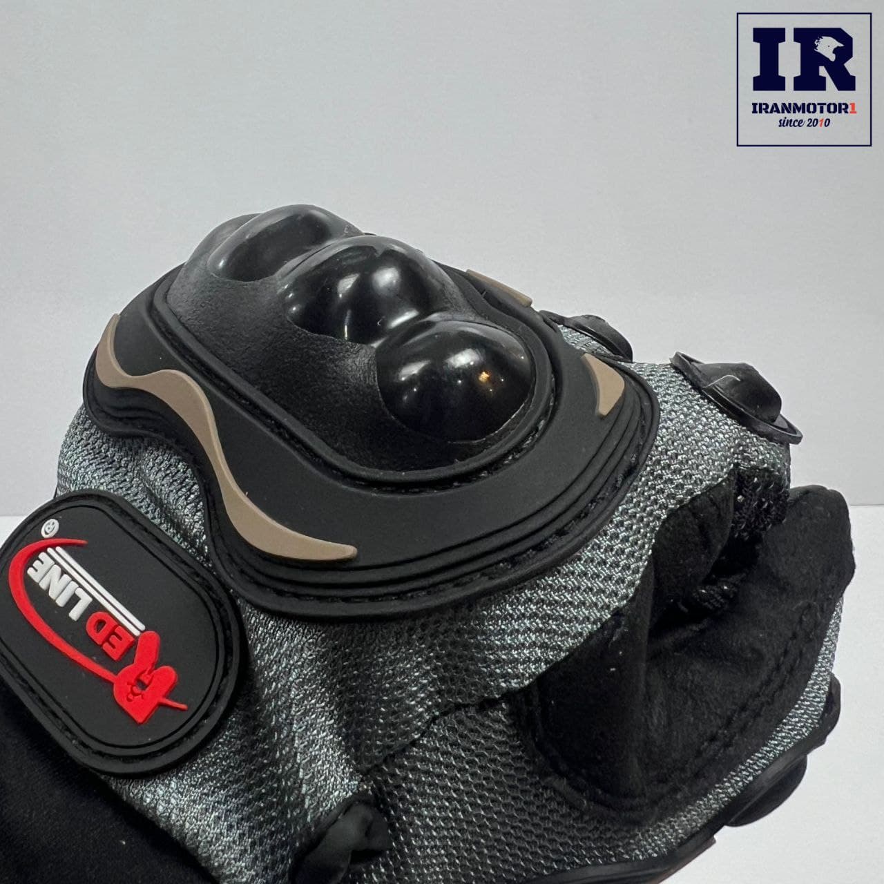 دستکش ضرب گیر دار ردلاین مشکی طوسی redline — تصویر ۴