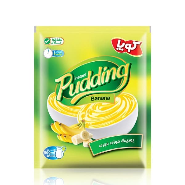 دسر گیاهی پودینگ موزی بدون تخم مرغ و شیر خشک – 110 گرمی – کوپا