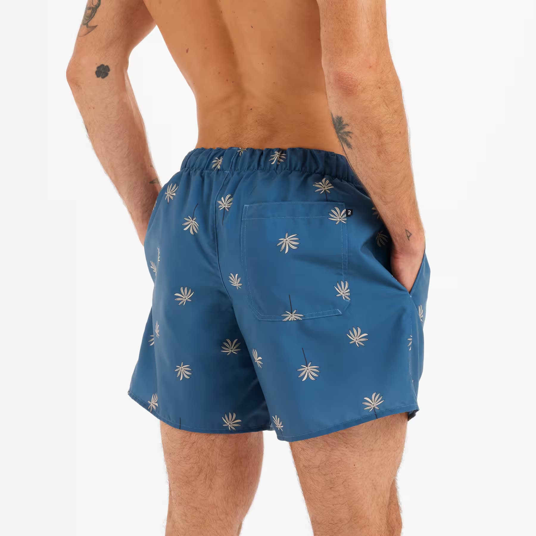 مایو موج سواری الیان – دکتلون Decathlon Olaian Men’s Short 15″ Swim Shorts – Blue – Patterned – CYCAS 100 — تصویر ۳