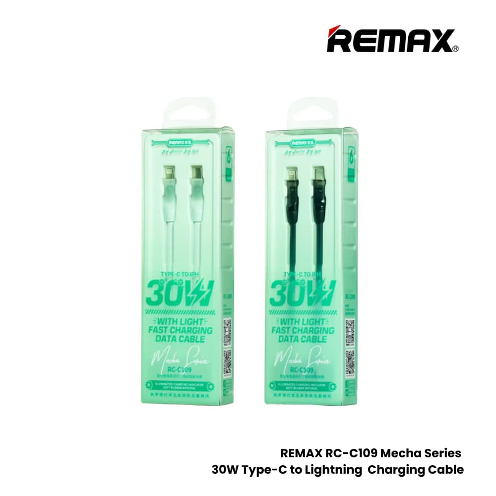 کابل داده شارژ سریع لایتنینگ به USB-C ریمکس اصل 30 واتی Remax RC-C109 — تصویر ۲