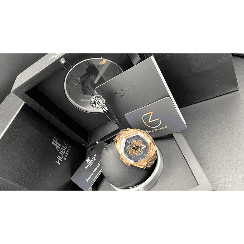 ساعت مچی مردانه هابلوت کهکشانی رزگلد صفحه سرمهای Hublot Big Bang SANG BLEU II Rosegold Navy Screen — تصویر ۷
