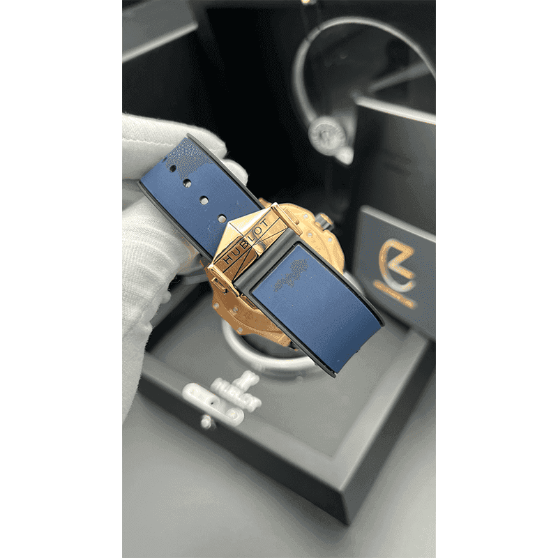 ساعت مچی مردانه هابلوت کهکشانی رزگلد صفحه سرمهای Hublot Big Bang SANG BLEU II Rosegold Navy Screen — تصویر ۴