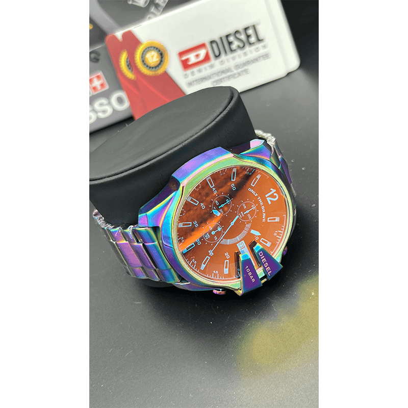 ساعت مچی مردانه دیزل شاخدار (مگا شیف) 7 رنگ شیشه رفلکس Diesel Mega Chief 7 Color Reflex Glass — تصویر ۵