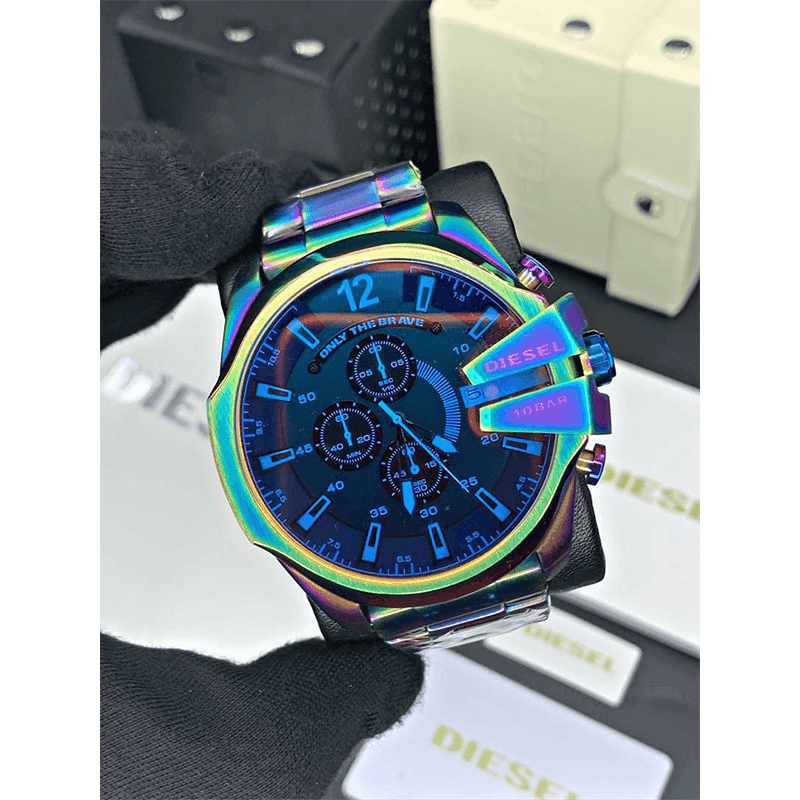ساعت مچی مردانه دیزل شاخدار (مگا شیف) 7 رنگ شیشه رفلکس Diesel Mega Chief 7 Color Reflex Glass — تصویر ۶