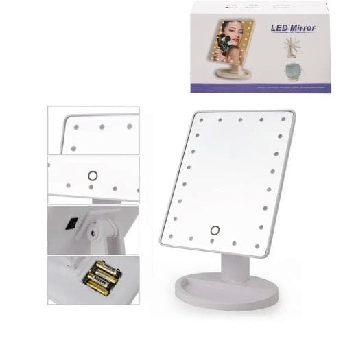 آینه آرایش چرخشی با چراغ LED صفحه لمسی — تصویر ۳