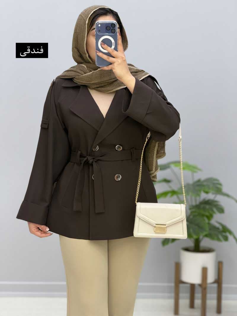مانتو کتی یقه انگلیسی مازراتی ژوبین کد8272012