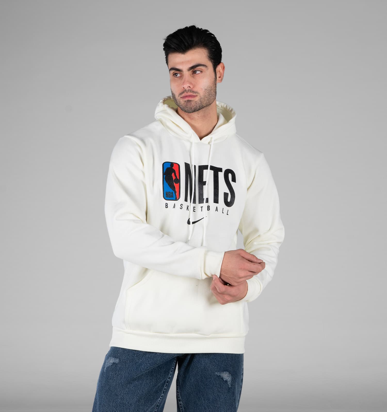 هودی مردانه کلاه دار سفید طرح دار Nike کد 49082 — تصویر ۲