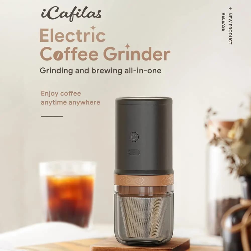 قهوه ساز ایکافیلاس مدل iCafilas Travel Solo Electronic Coffee Grinder Dripper — تصویر ۴