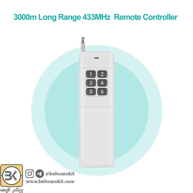 فرستنده ریموت 12 كلید 433 لرن / برد بلند — تصویر ۵
