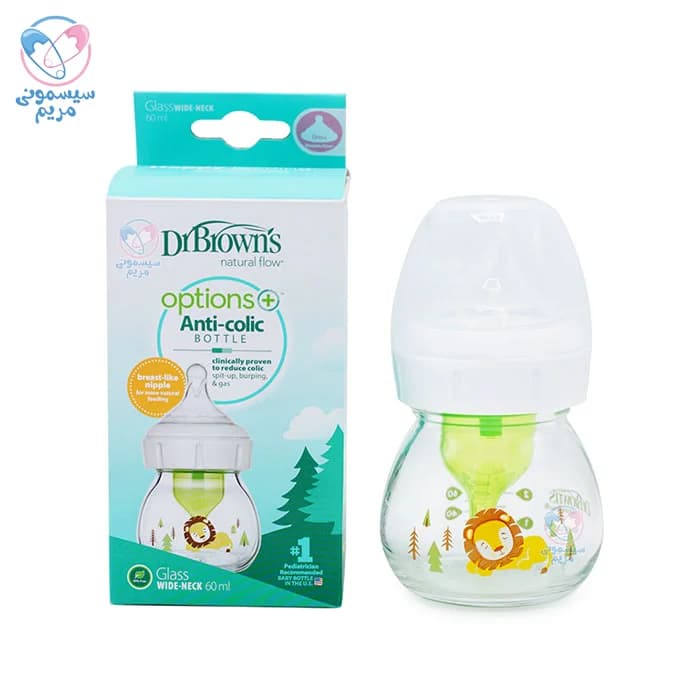 شیشه شیر تپل پیرکس طرح دار 60 میلی لیتر دکتر براون Dr Brown’s — تصویر ۳