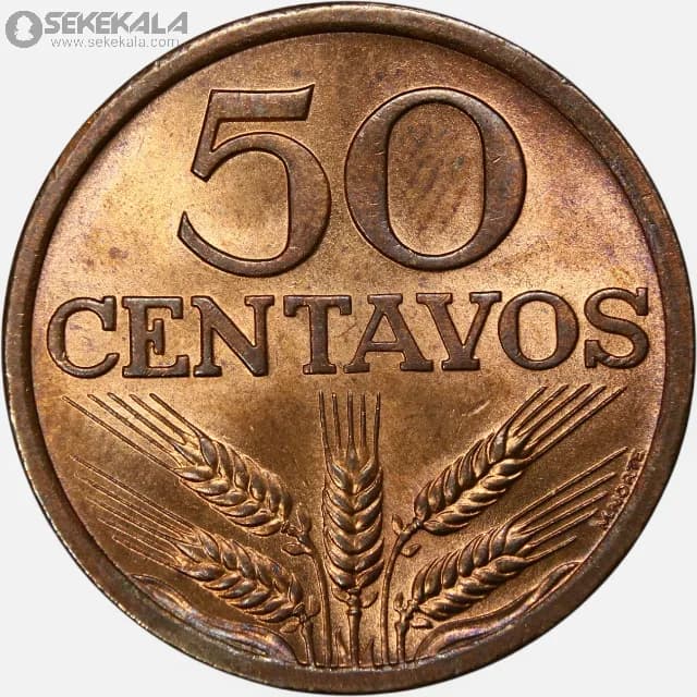 سکه 50 سنتاوو پرتغال 1975 (UNC)