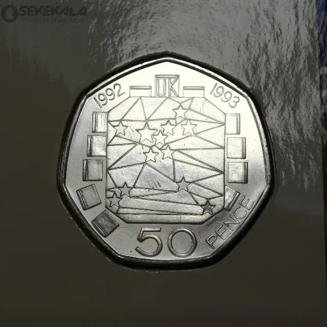 پک سکه های پروف انگلیس 1992 ROYAL MINT (به همراه یک 50 پنس یادبودی اضافه )(UNC) — تصویر ۶