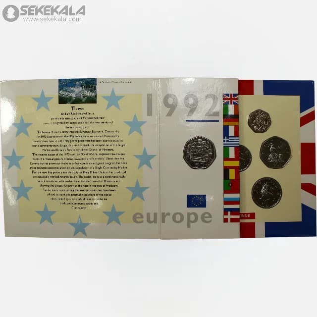 پک سکه های پروف انگلیس 1992 ROYAL MINT (به همراه یک 50 پنس یادبودی اضافه )(UNC) — تصویر ۳