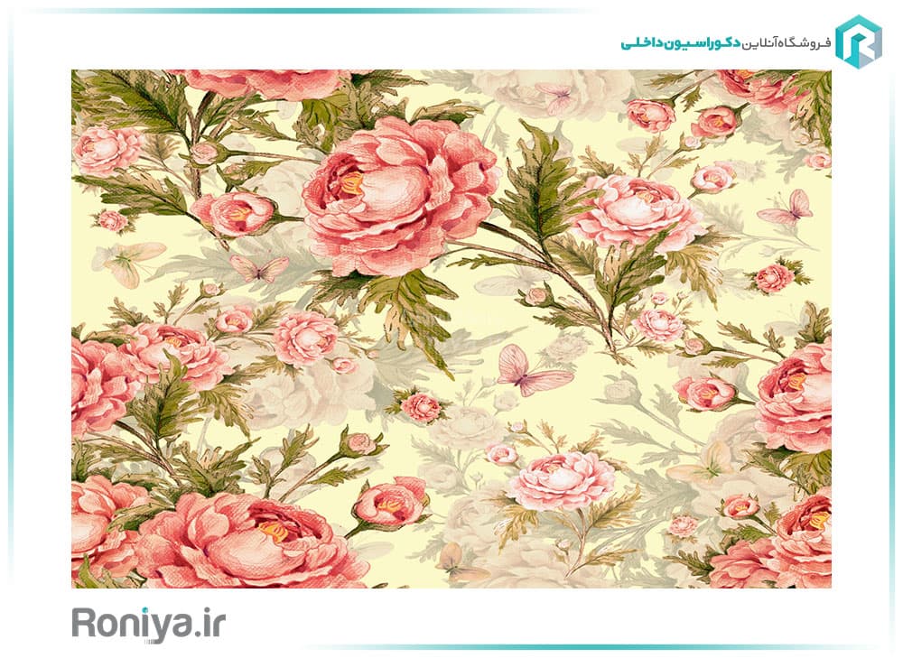 پوستر دیواری طرح گل صورتی کد AB-028