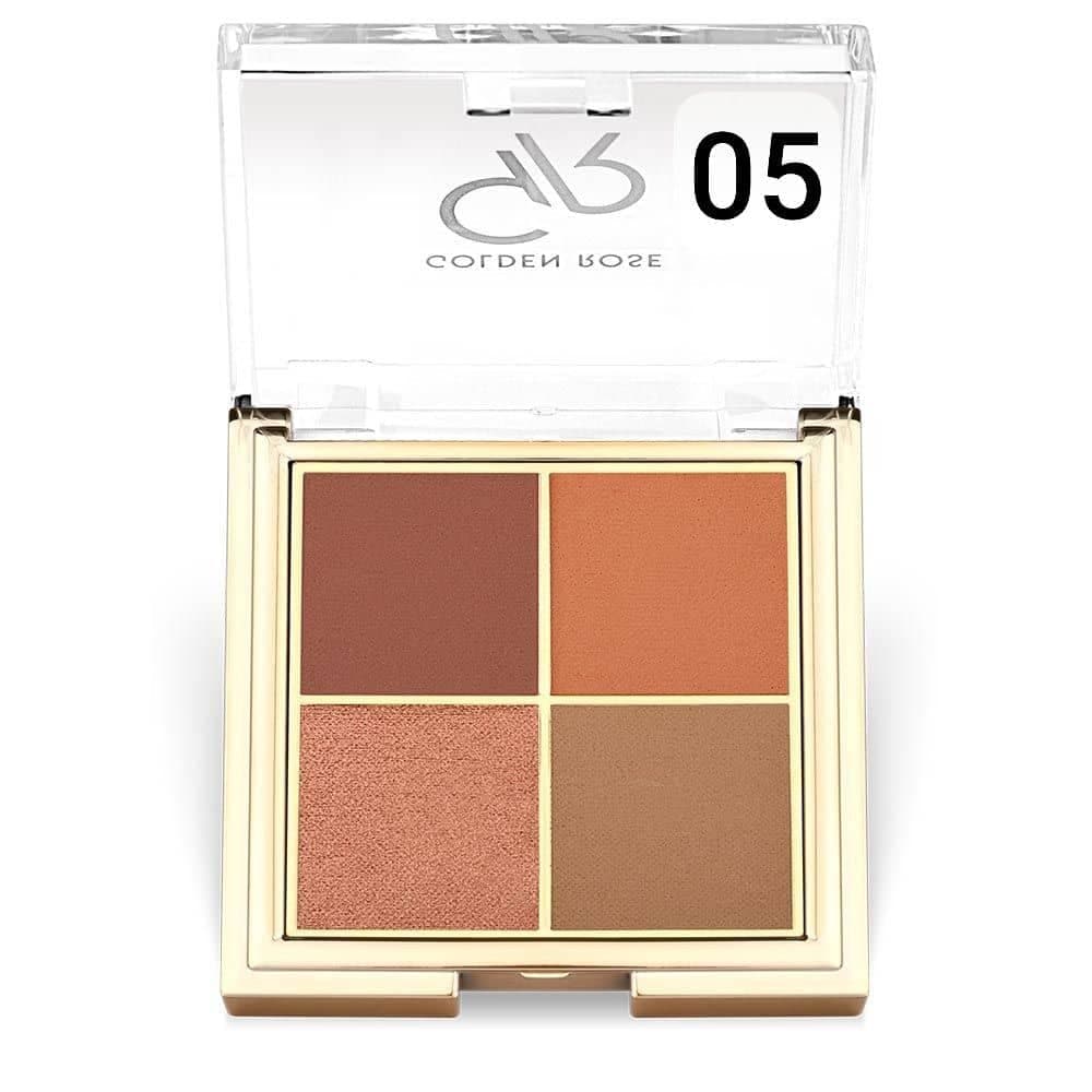 پالت سایه چشم پودری 4 رنگ طلایی گلدنرزGOLDENROSE مدل کواترو Quattro — تصویر ۷