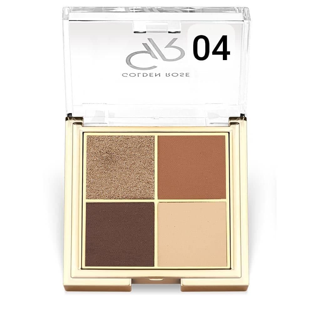 پالت سایه چشم پودری 4 رنگ طلایی گلدنرزGOLDENROSE مدل کواترو Quattro — تصویر ۶