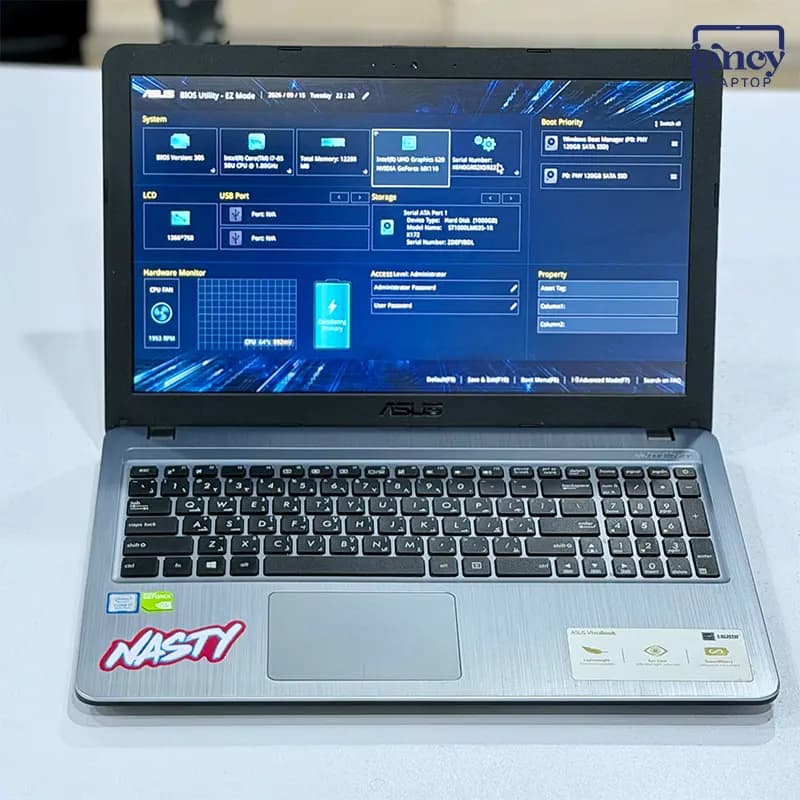 لپ تاپ استوک 15.6 اینچی ایسوس VivoBook K540U Core i7-8550U 12GB 128GB SSD 1TB HDD NVIDIA MX130 2GB FHD — تصویر ۷