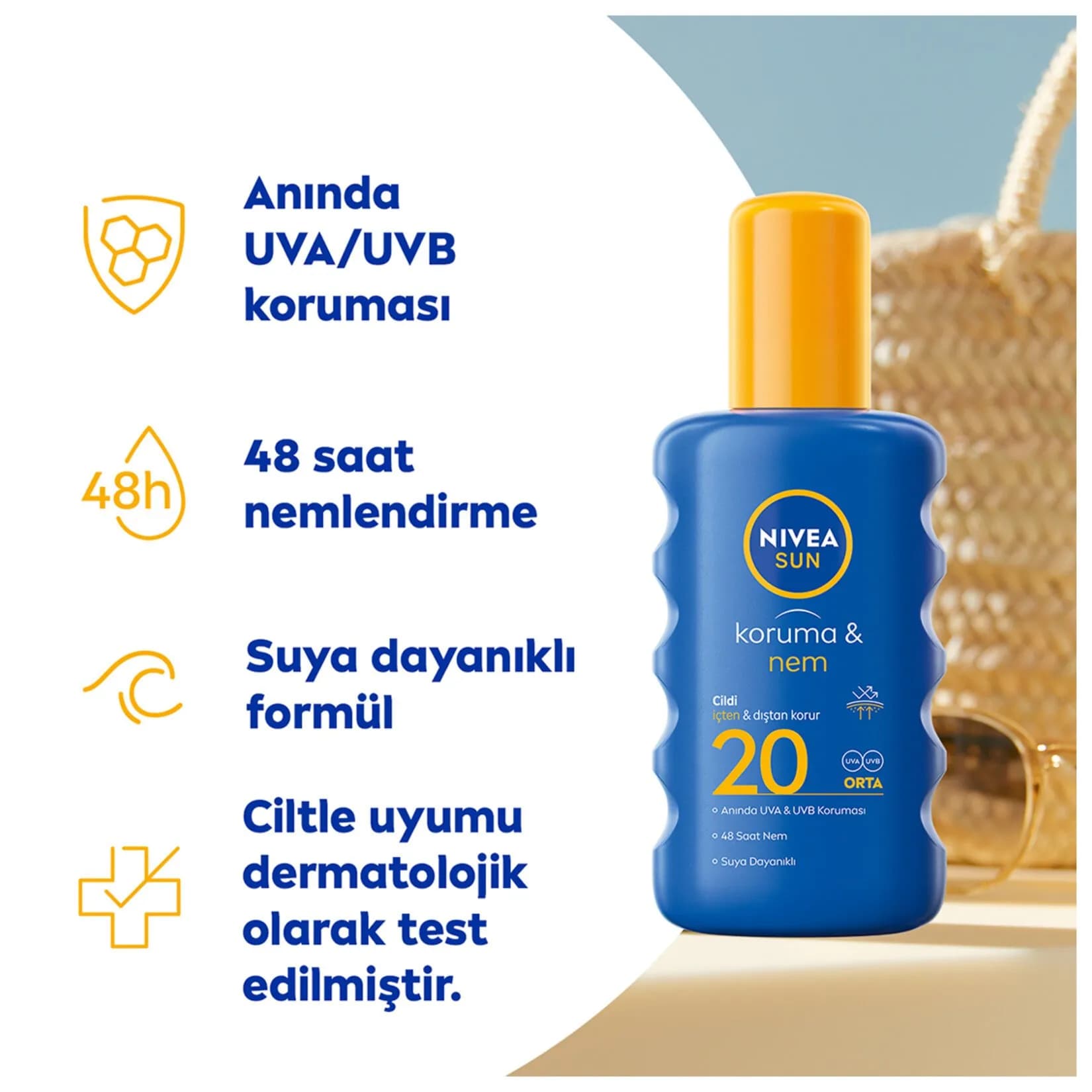 اسپری ضد آفتاب و مرطوبکننده 48 ساعته نیوآ SPF30 — تصویر ۲
