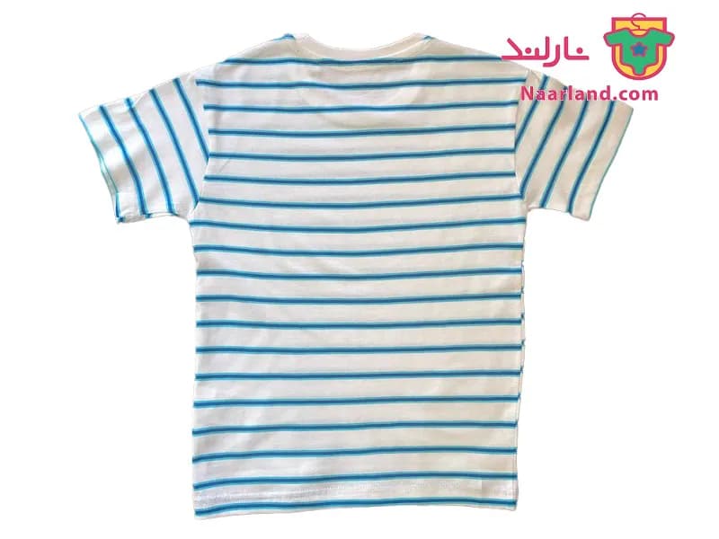 تیشرت نخی لوپیلو Lupilu آلمان سفید آبی راه راه — تصویر ۵