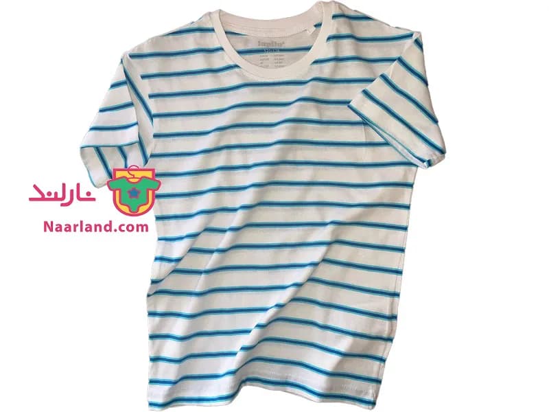تیشرت نخی لوپیلو Lupilu آلمان سفید آبی راه راه — تصویر ۲