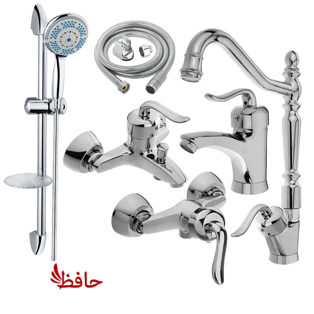 ست شیرالات قاصدک به همراه شلنگ و علم دوش کروم