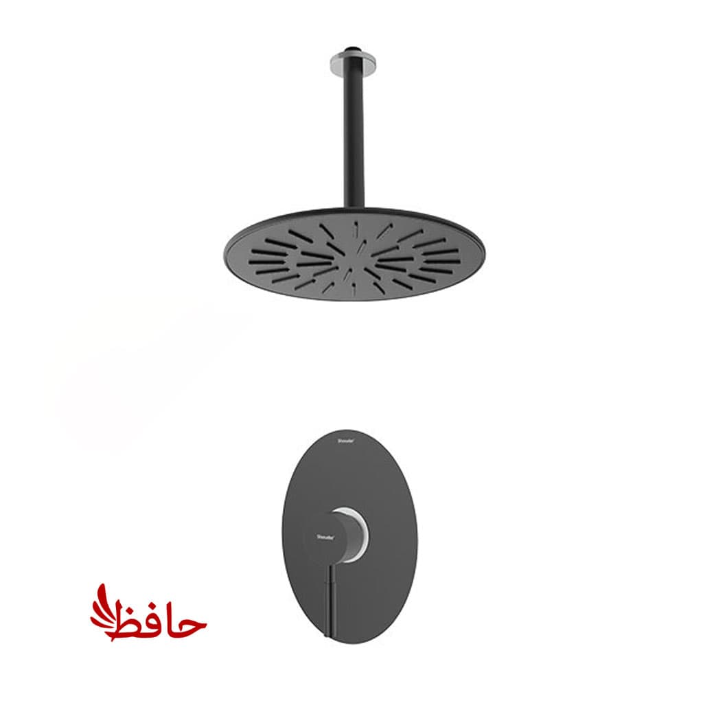 شیر حمام توکار شودر مدل روگن مشکی کروم تیپ 1 BRASS — تصویر ۲