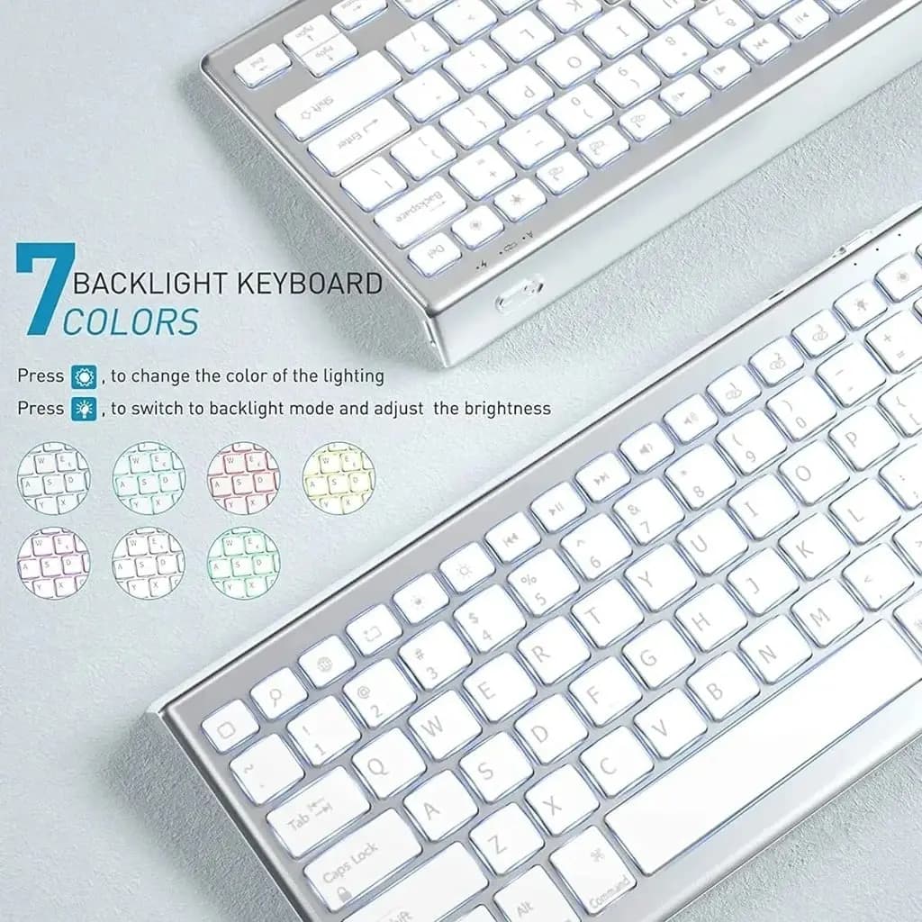 ماوس و کیبورد WiFi با سه بلوتوث همزمان و نور پس زمینه Jelly Comb مدل IWG-LJTZ01 — تصویر ۵