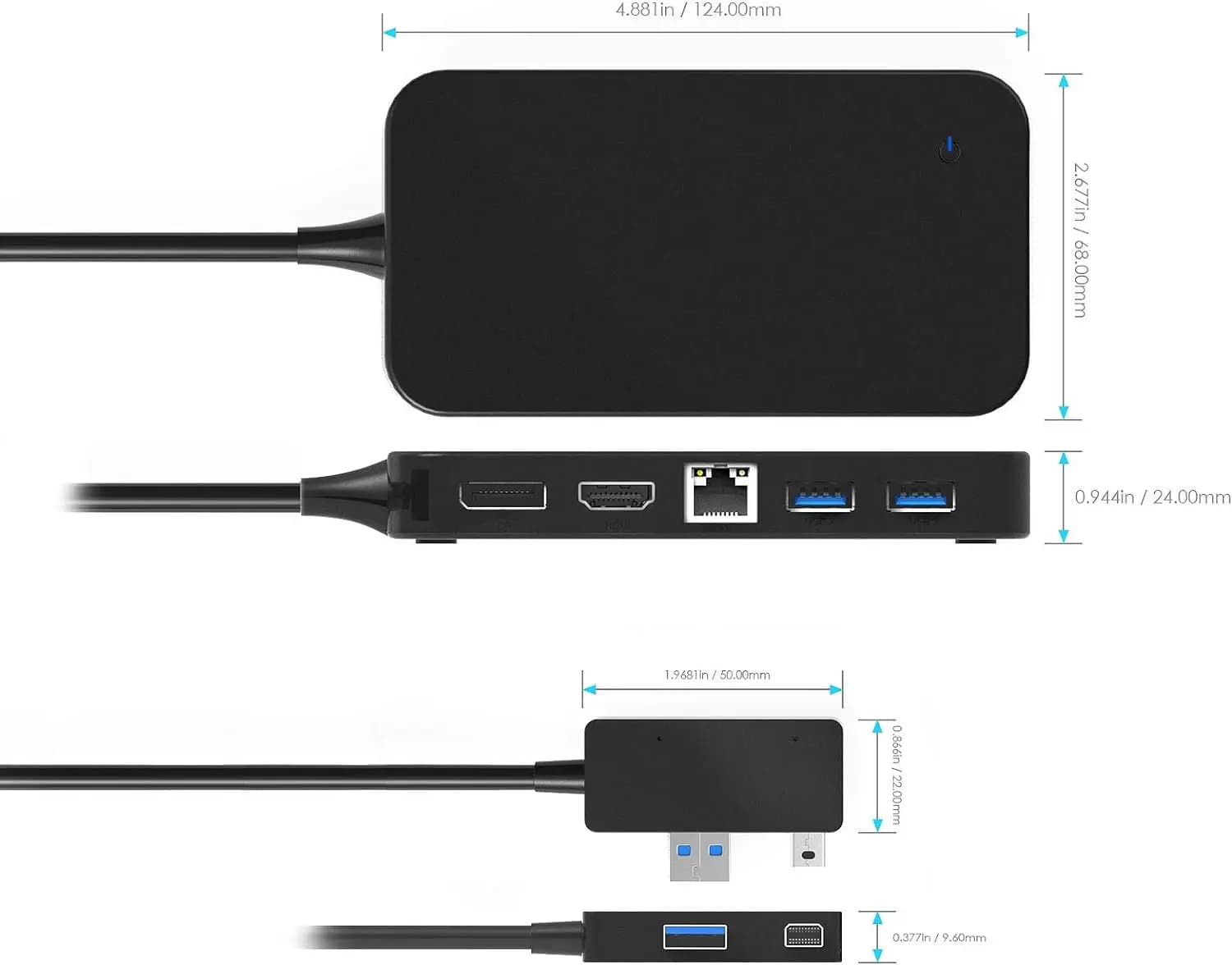 داک USB به USB 3.0/Lan/HDMI/Display Port – آی سی زد آی مدل ICZI IZEC-A09 — تصویر ۴