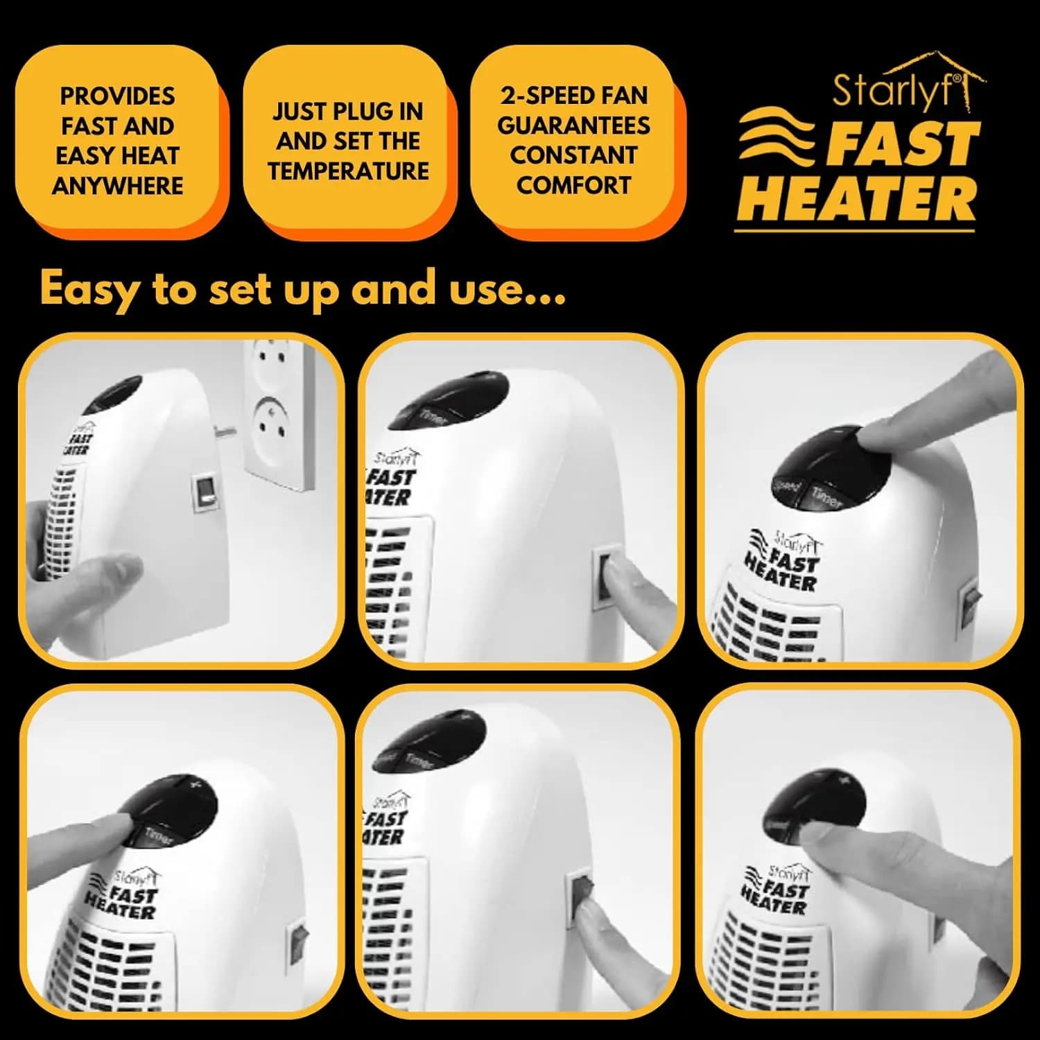 بخاری برقی پرتابل (هیتر برقی) – Starlyf Fast Heater | Electric heater — تصویر ۵