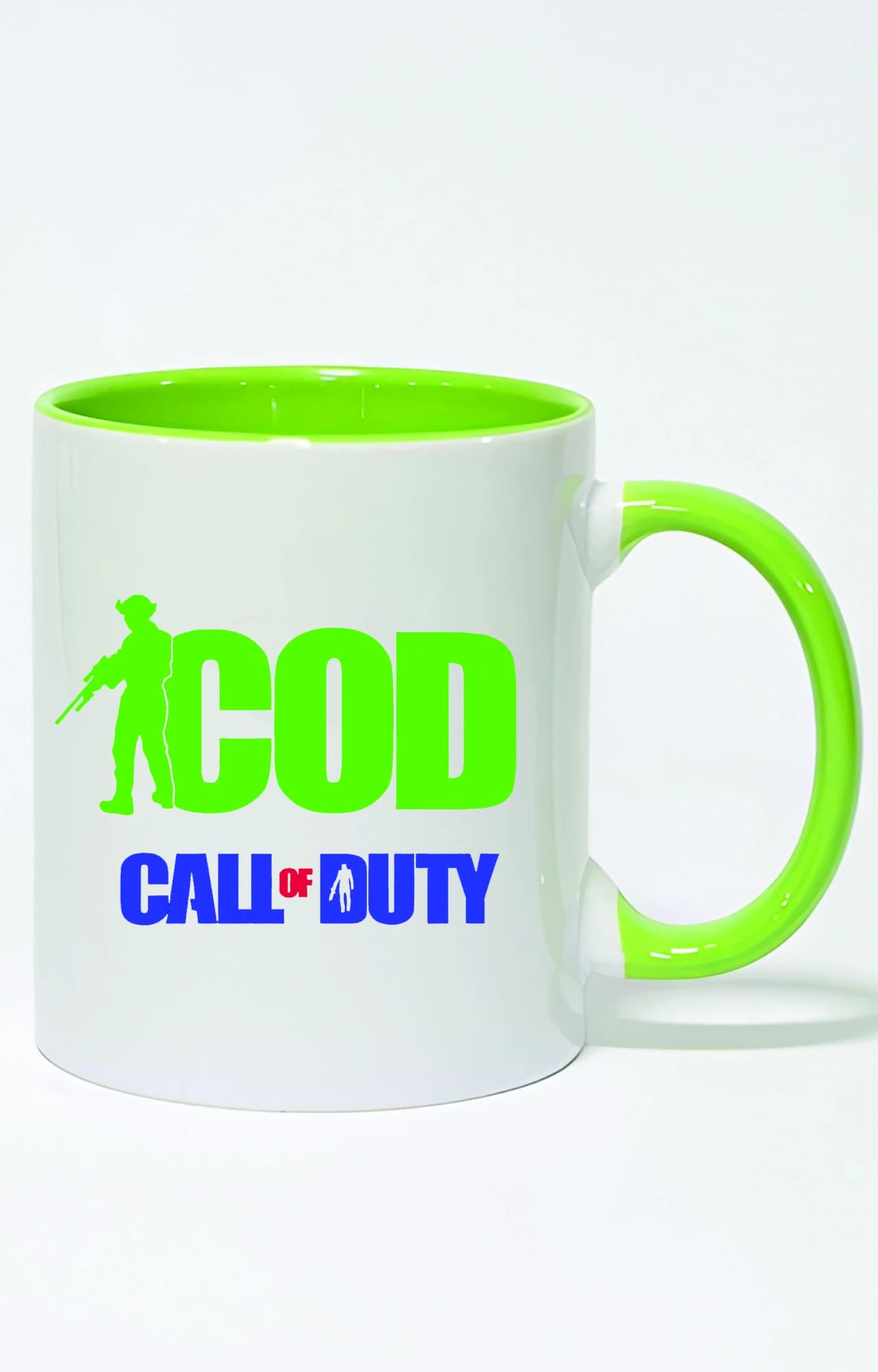 ماگ دسته و داخل رنگی طرح کالاف دیوتی call of duty کد 3543