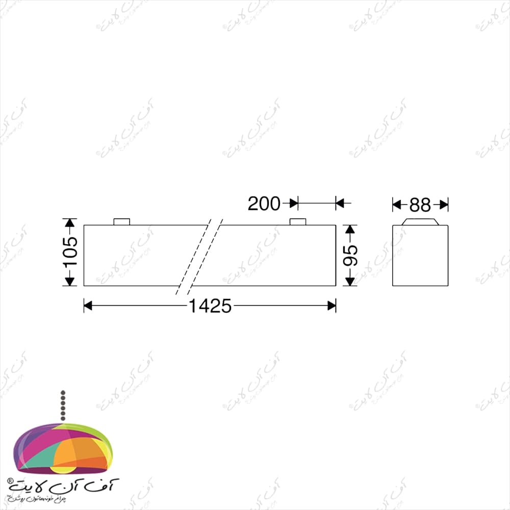 چراغ خطی روكار یا آویز 39 وات اینفینیتی C مازی نور — تصویر ۲