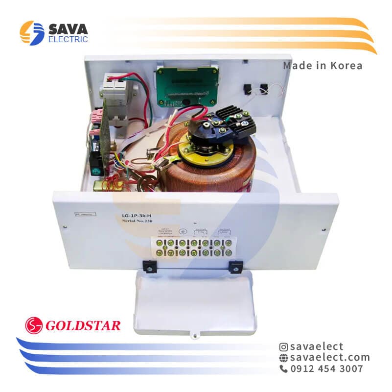 استابلایزر تک فاز سروو موتوری 3KVA افقی LG-1P-3K-H گلداستار کره — تصویر ۷
