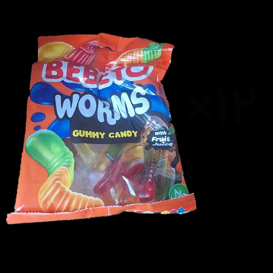 پاستیل ببتو مدل کرم 80 گرمی (Worms) بسته 12 عددی — تصویر ۲