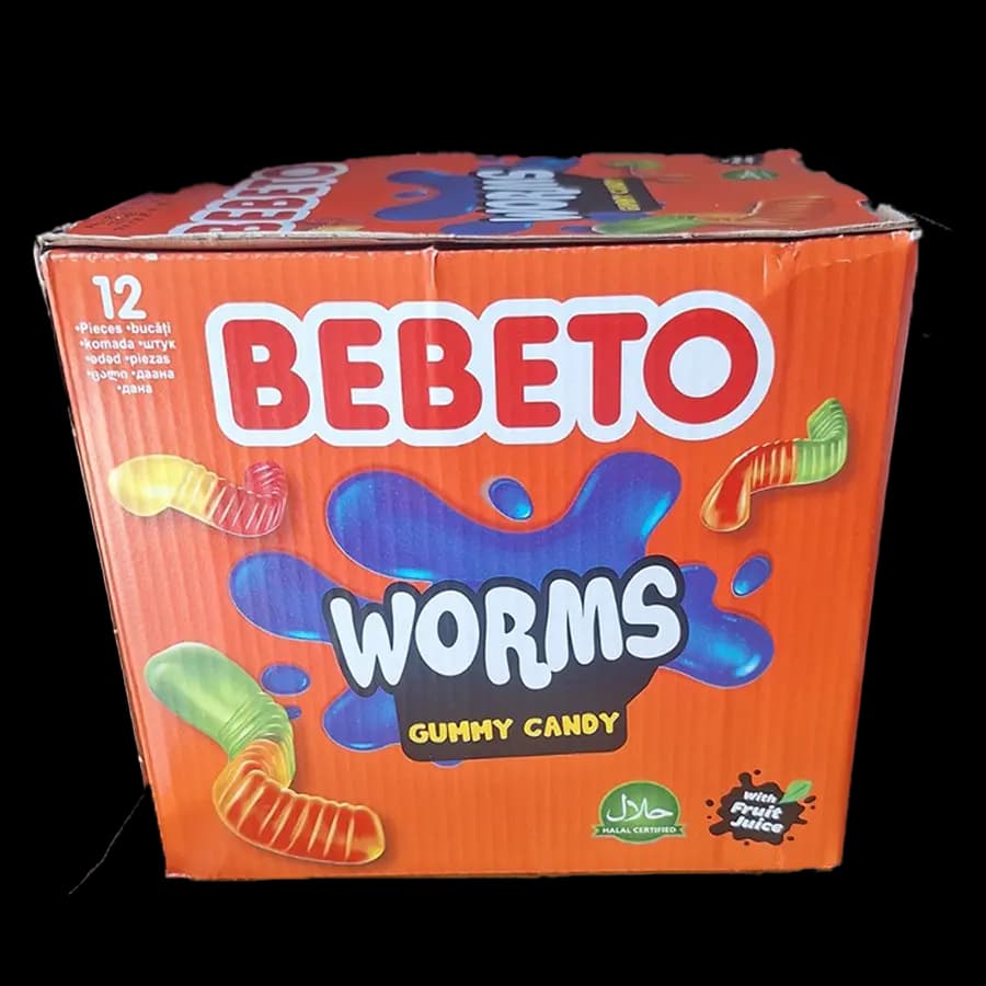 پاستیل ببتو مدل کرم 80 گرمی (Worms) بسته 12 عددی