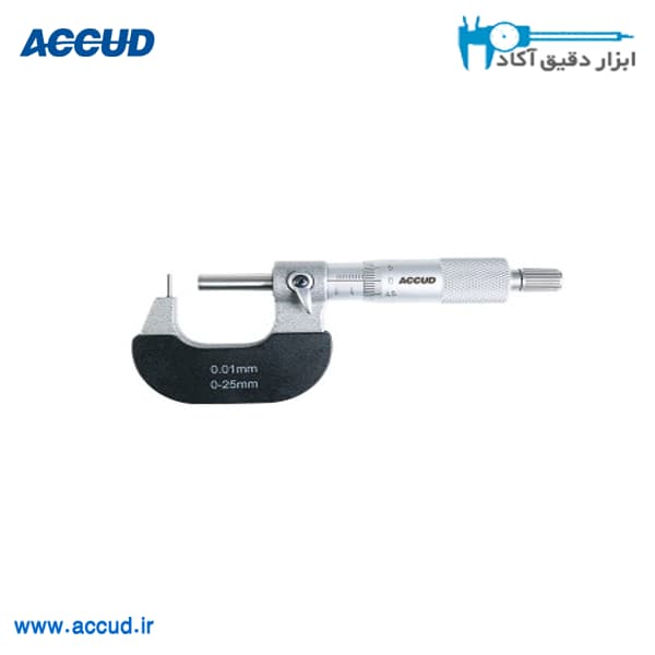میکرومتر فک کروی ضخامت سنج لوله 25-0 میلی متر Accud (اکود با گارانتی شرکتی) مدل 341-001-04