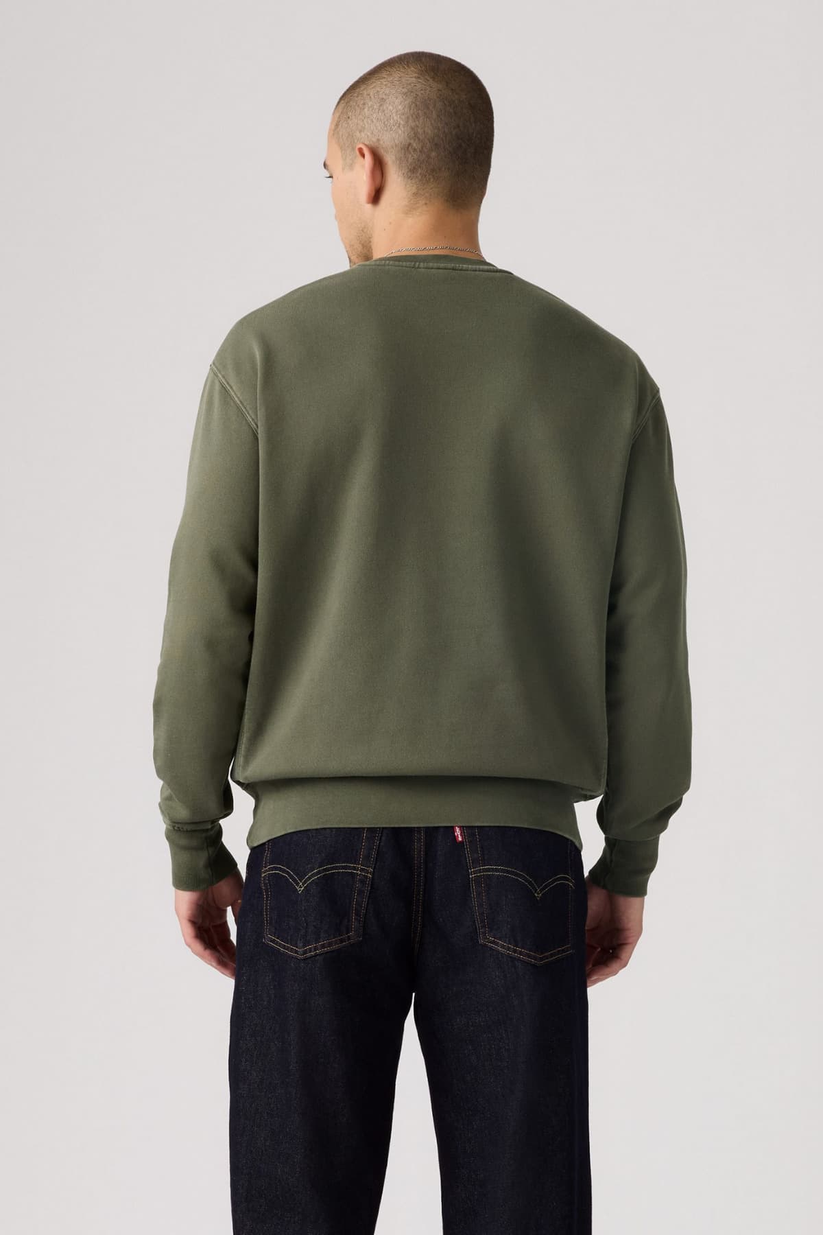 سویشرت لیوایز مردانه پاموک سبز راسته Relaxed/ریلکس بیسیک کژوال/روزمره | Levi’s A9244-0044 PK — تصویر ۲