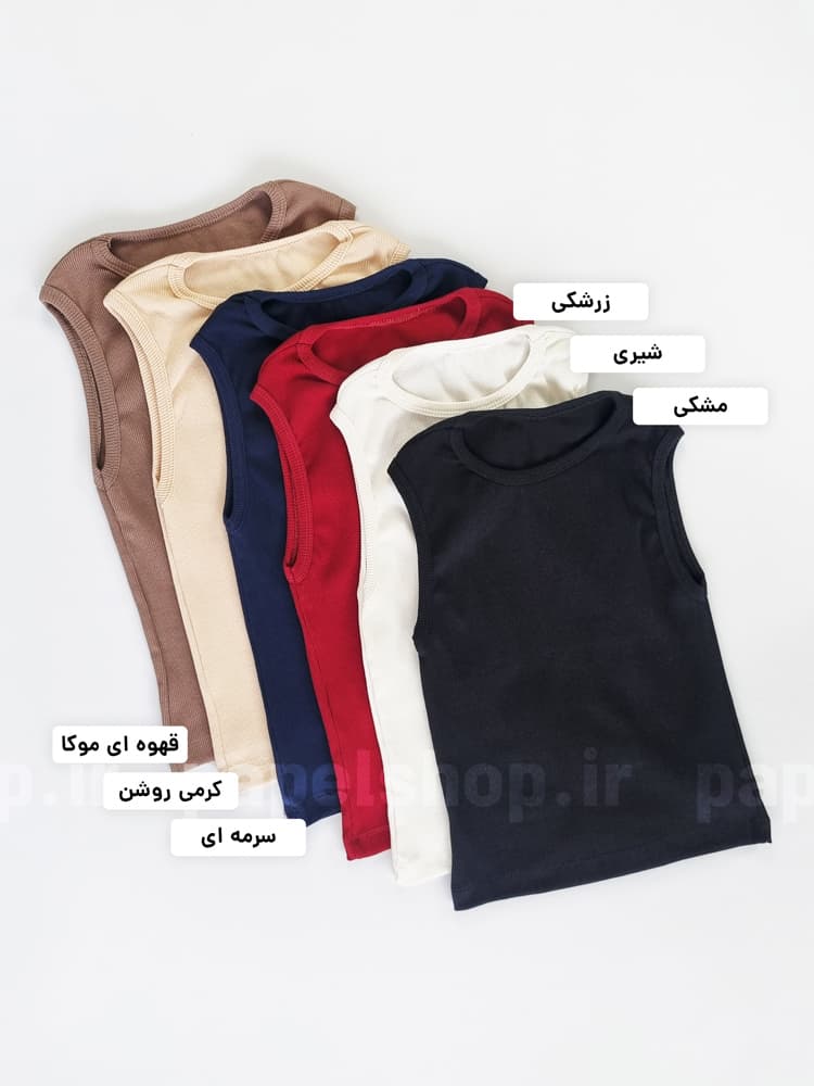 کراپ تاپ کبریتی یقه گرد ساده — تصویر ۱۰