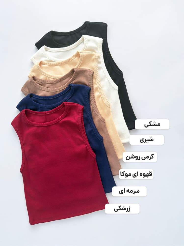 کراپ تاپ کبریتی یقه گرد ساده — تصویر ۲