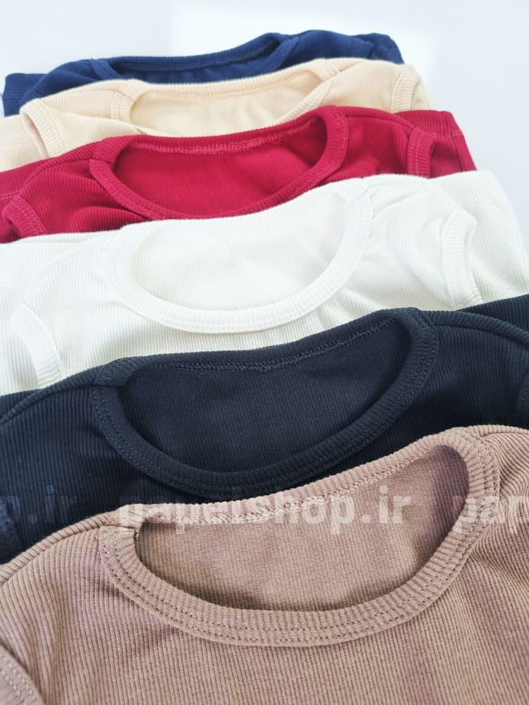 کراپ تاپ کبریتی یقه گرد ساده — تصویر ۱۲