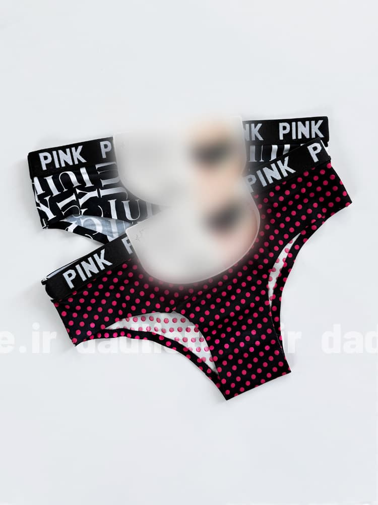شورت اسلیپ لیزری طرحدار کمر نوشته Pink — تصویر ۴