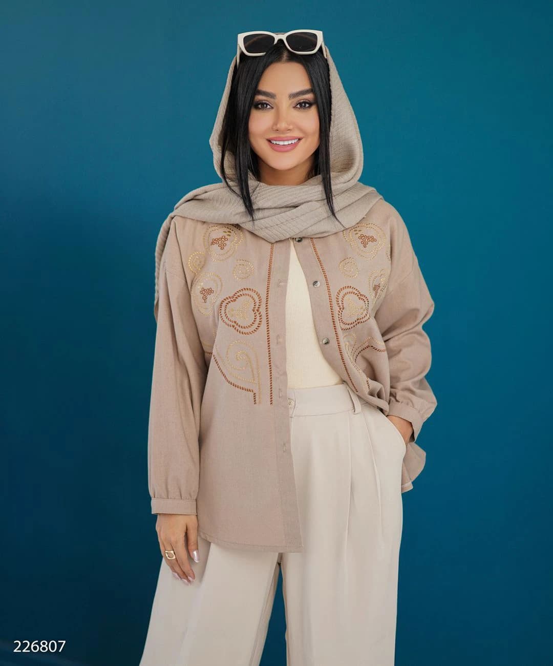 شومیز لینن مدل آتینا — تصویر ۳