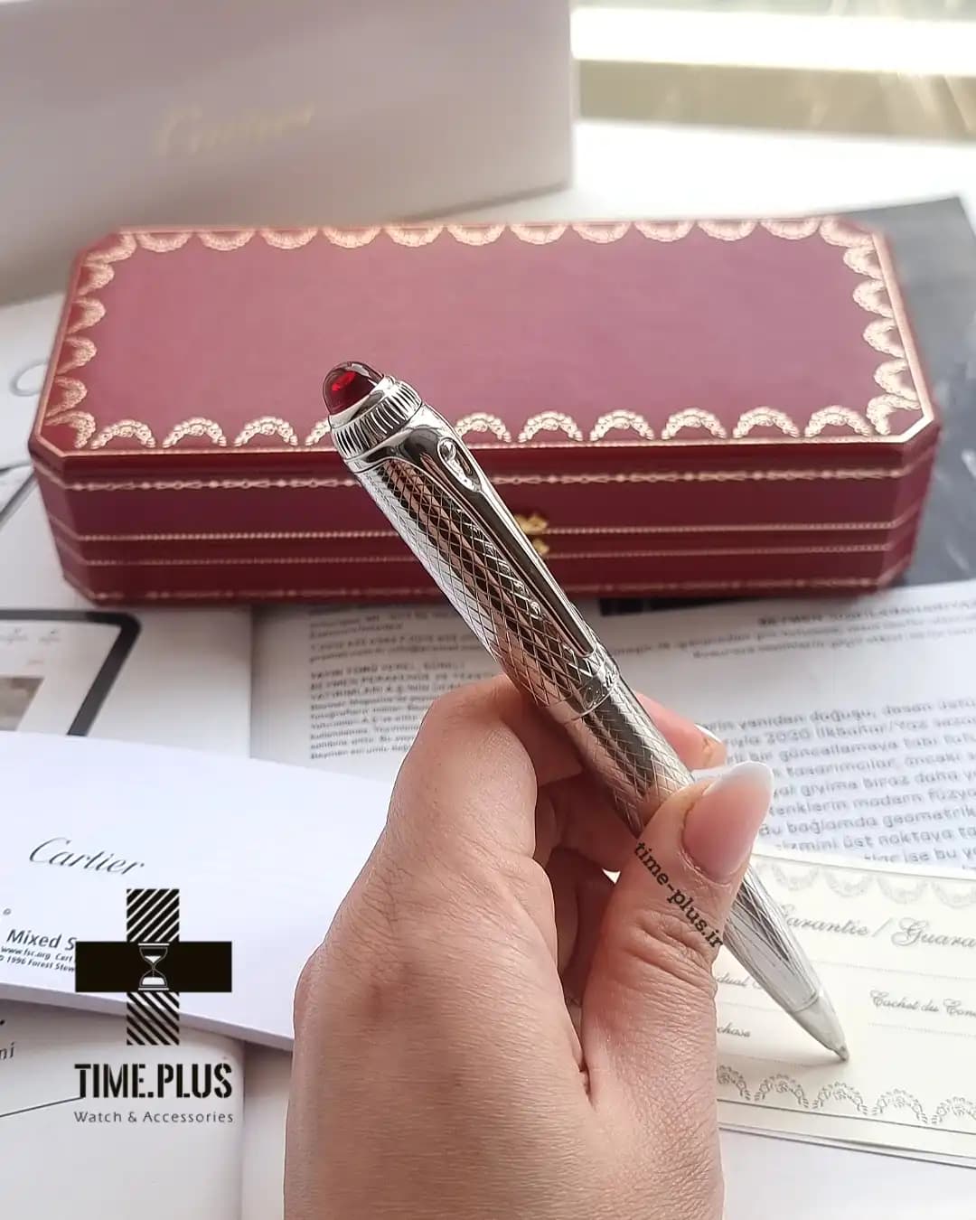 خودکار کارتیه نقره ای طرح دار Santos-Dumont de (کیفیت مستر) — تصویر ۲