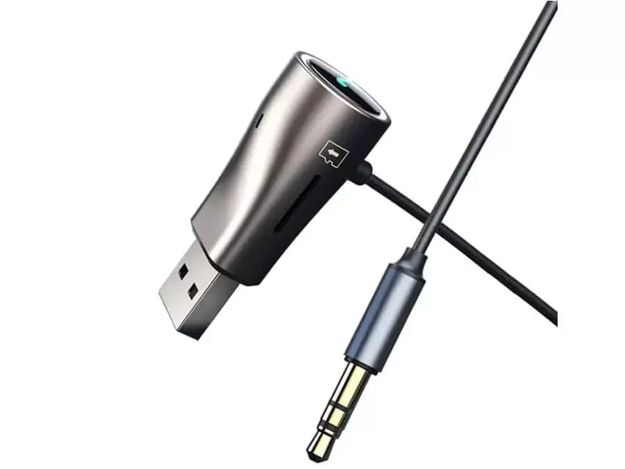 گیرنده بلوتوث خودرو به همراه کابل صدا آییوایکس 1.4 متری راک ROCK B700 AUX Car Bluetooth Player Audio RAU0 — تصویر ۳