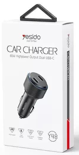 شارژر فندکی یسیدو مدل YESIDO Y48 توان 60 وات — تصویر ۴