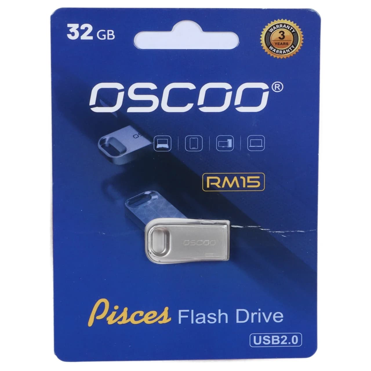 فلش مموری OSCOO USB2.0 مدل RM15 ظرفیت 32 گیگابایت – نقره ای (گارانتی سورین) — تصویر ۲