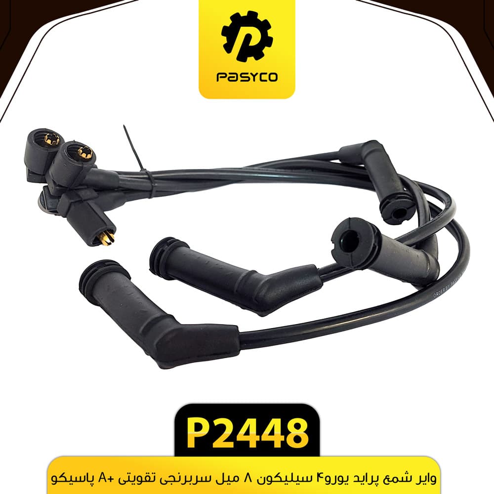 وایر شمع پراید یورو 4 سیلیکون 8 میل سربرنجی +A پاسیکو P2448