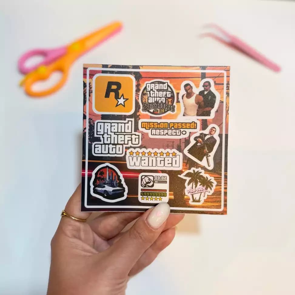 پک استیکر متوسط Grand Theft Auto GTA — تصویر ۳